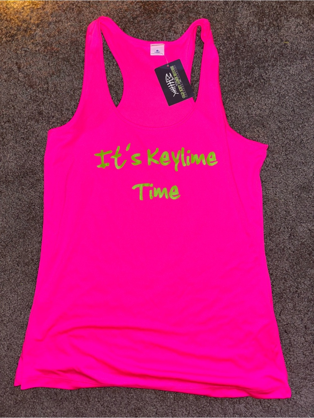 Bright Pink Women's Racerback Old Keylime Tank Top